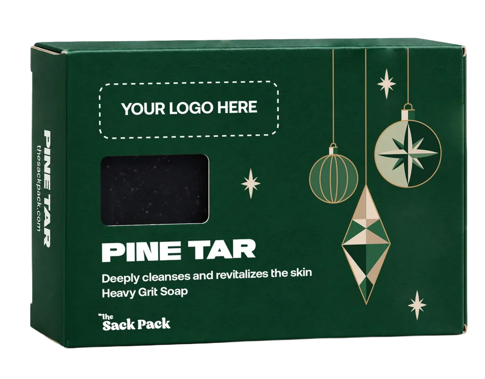 Зелена коледна опаковка Pine Tar с вашето лого